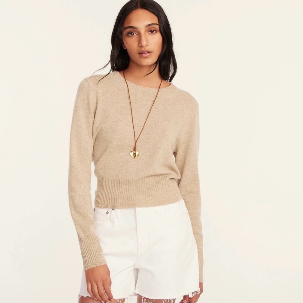 J. Crew Women's Lavender 100% cashmere cropped Crew Neck Sweater NWOT size XL - Picture 4 of 4